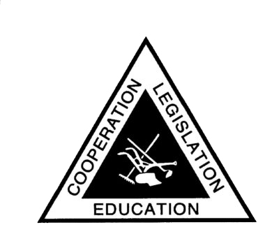 Montana Farmers Union triangle representing cooperation, education and legislation