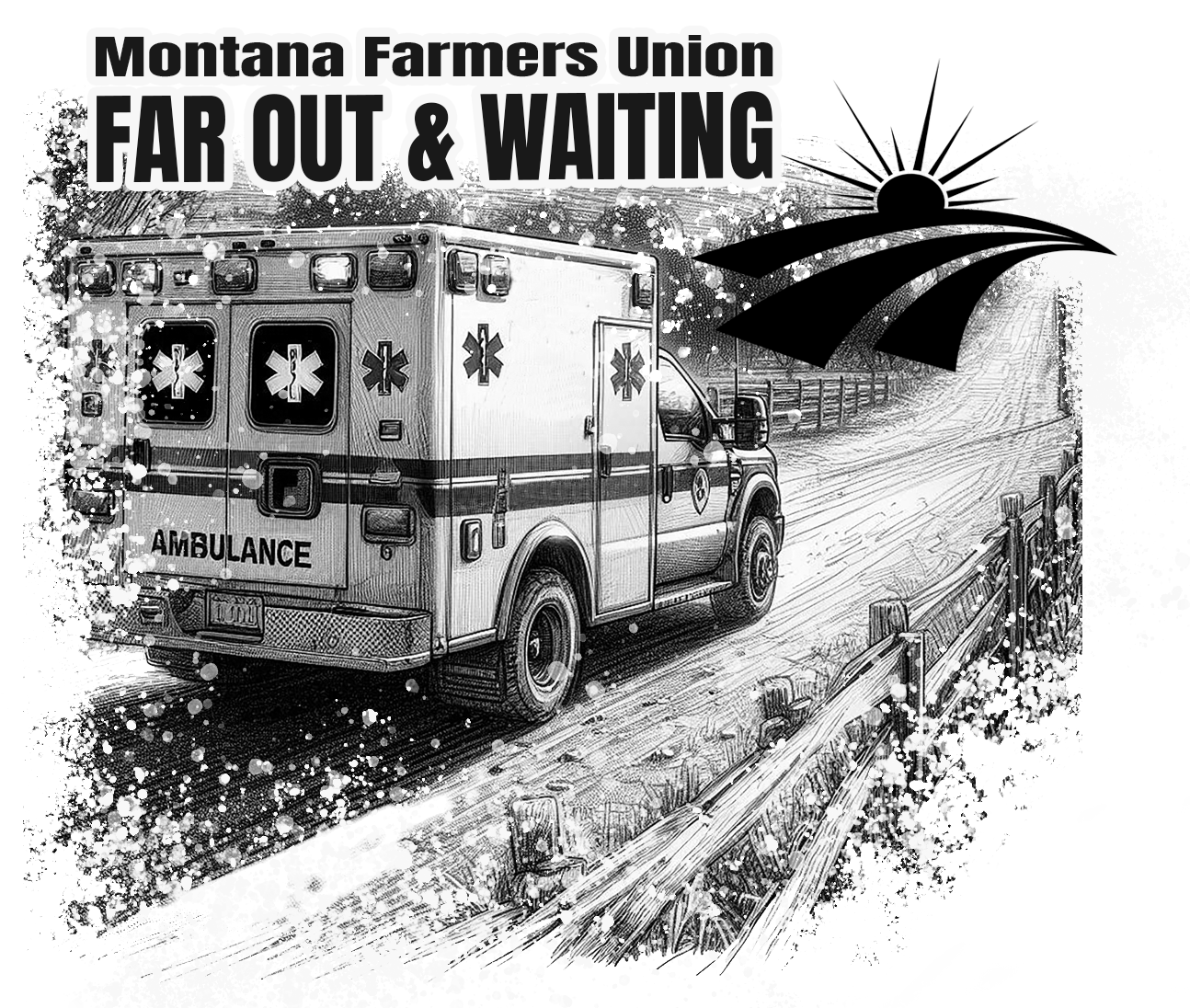 Far Out and Waiting image of a fire rescue vehicle on a dirt road in the country